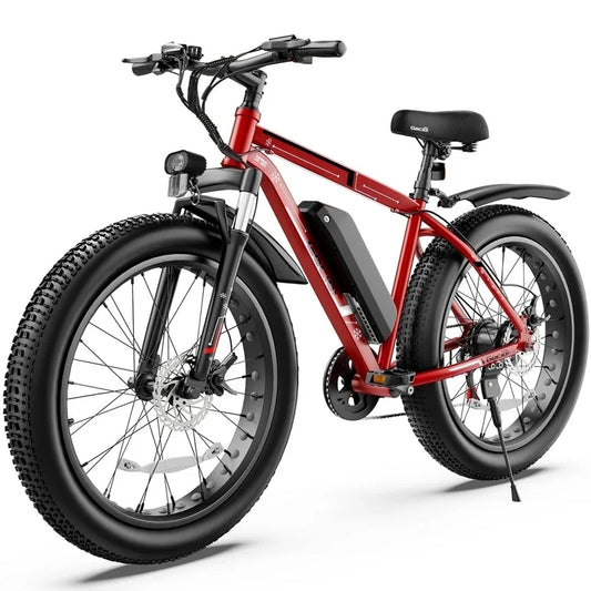 Gocio 26"4.0 Fat Tire Electric Mountain Bike for Adults, 750W Motor, 48V 13Ah Battery, Lightweight Aluminum Alloy Frame, Max 22Mph, 7-Speed