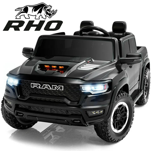 24V Ram Ride on Car 2 Seater for Big Kids, Ram 1500 RHO Battery Powered Ride on Toy with Remote Control