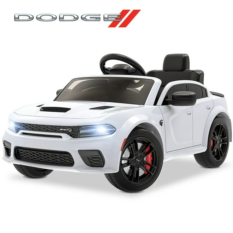 12V Dodge Charger SRT Electric Ride on Cars for Kids, Hellcat Powered Ride On Toys with Parent Remote Control