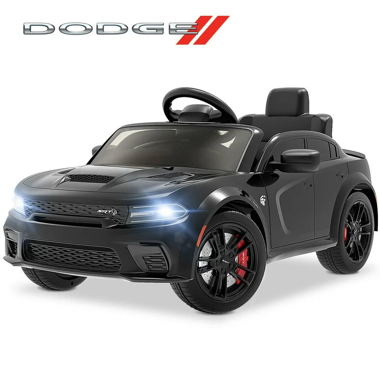 12V Dodge Charger SRT Electric Ride on Cars for Kids, Hellcat Powered Ride On Toys with Parent Remote Control
