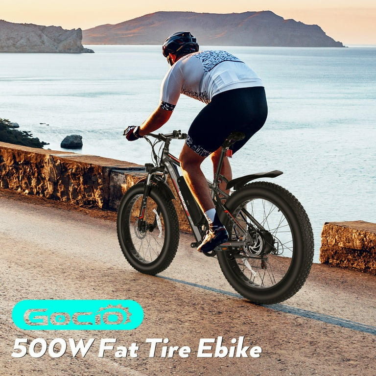 Gocio 26"4.0 Fat Tire Electric Mountain Bike for Adults, 750W Motor, 48V 13Ah Battery, Lightweight Aluminum Alloy Frame, Max 22Mph, 7-Speed