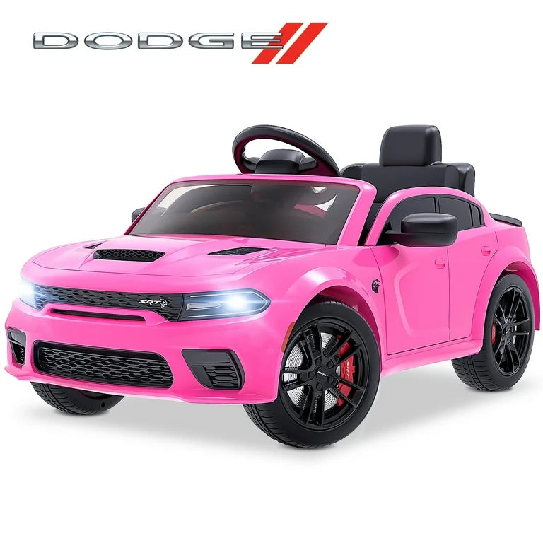 12V Dodge Charger SRT Electric Ride on Cars for Kids, Hellcat Powered Ride On Toys with Parent Remote Control