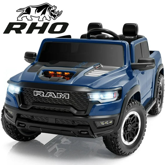 24V Ram Ride on Car 2 Seater for Big Kids, Ram 1500 RHO Battery Powered Ride on Toy with Remote Control
