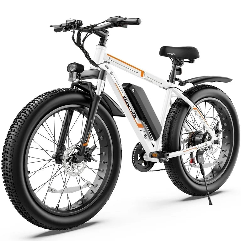 Gocio 26"4.0 Fat Tire Electric Mountain Bike for Adults, 750W Motor, 48V 13Ah Battery, Lightweight Aluminum Alloy Frame, Max 22Mph, 7-Speed