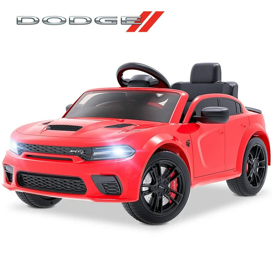 12V Dodge Charger SRT Electric Ride on Cars for Kids, Hellcat Powered Ride On Toys with Parent Remote Control