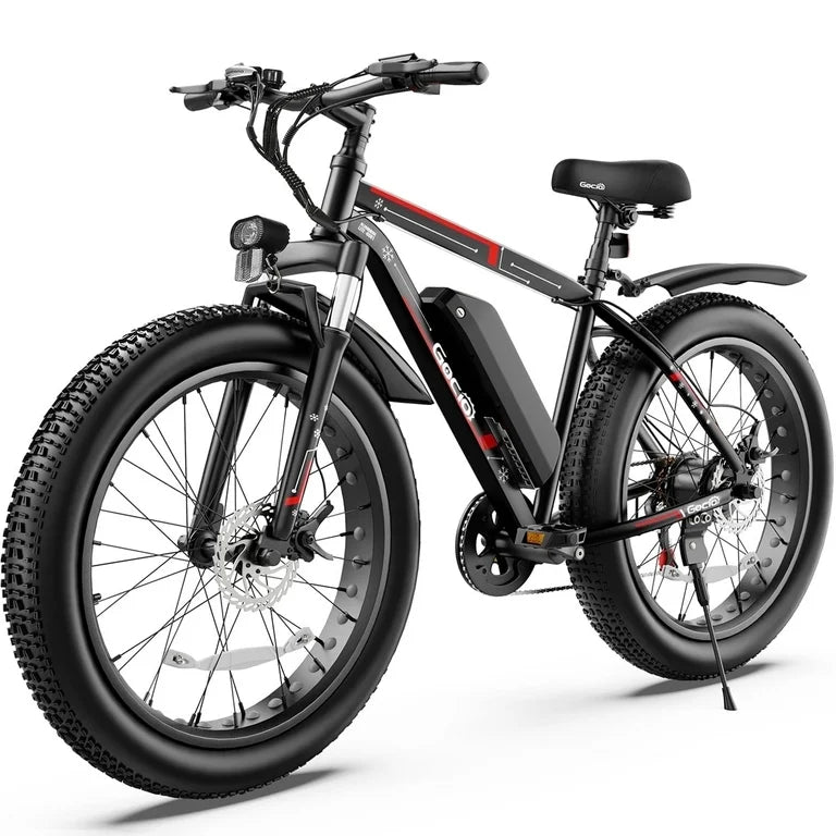 Gocio 26"4.0 Fat Tire Electric Mountain Bike for Adults, 750W Motor, 48V 13Ah Battery, Lightweight Aluminum Alloy Frame, Max 22Mph, 7-Speed