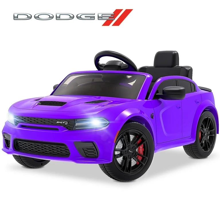 12V Dodge Charger SRT Electric Ride on Cars for Kids, Hellcat Powered Ride On Toys with Parent Remote Control