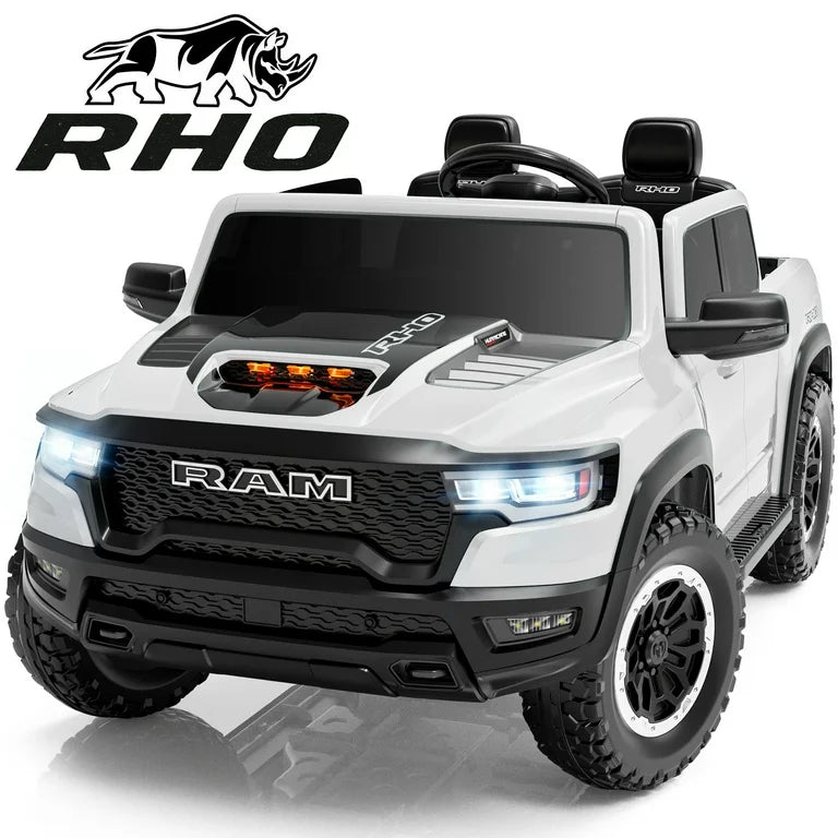 24V Ram Ride on Car 2 Seater for Big Kids, Ram 1500 RHO Battery Powered Ride on Toy with Remote Control