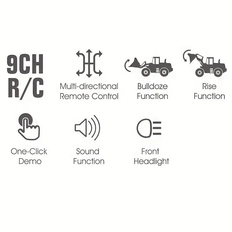 RC Loader, Remote Control 9-Channel RC Construction Toy Vehicle, alloy/plastic