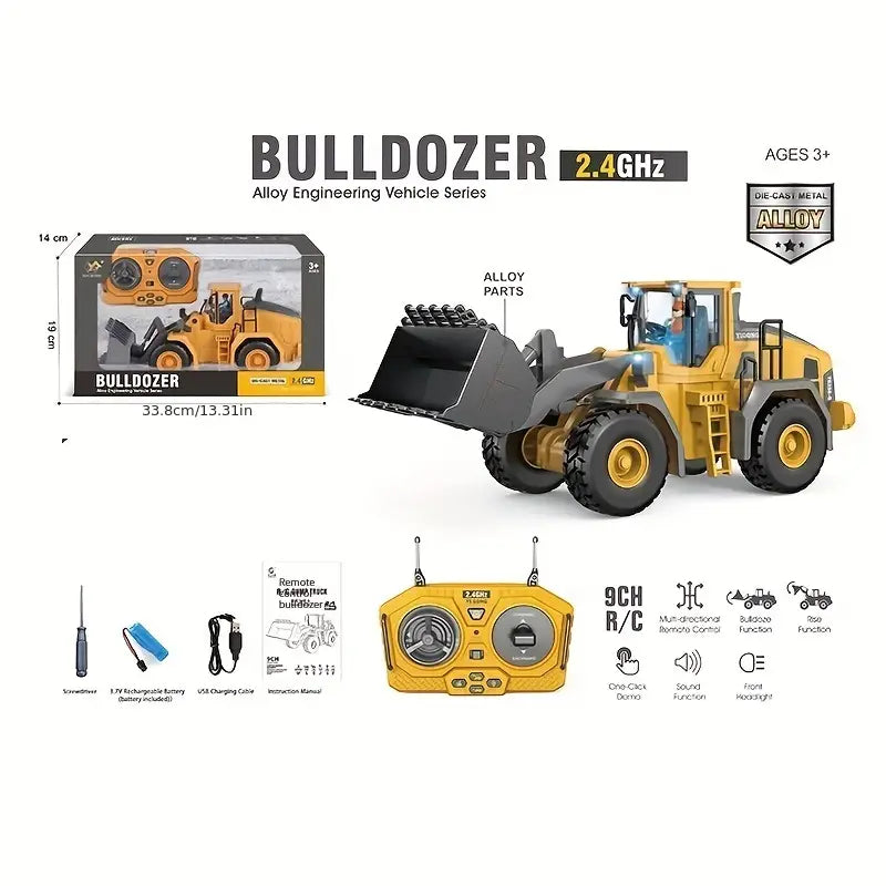 RC Loader, Remote Control 9-Channel RC Construction Toy Vehicle, alloy/plastic