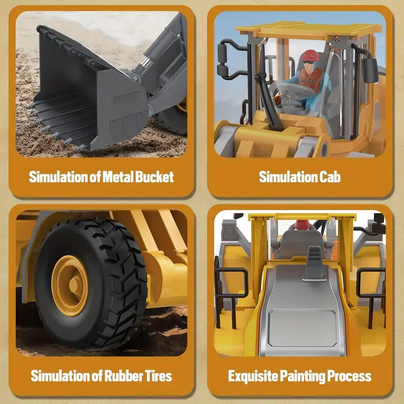 RC Loader, Remote Control 9-Channel RC Construction Toy Vehicle, alloy/plastic