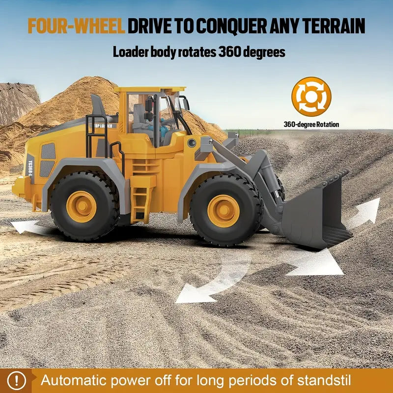 RC Loader, Remote Control 9-Channel RC Construction Toy Vehicle, alloy/plastic