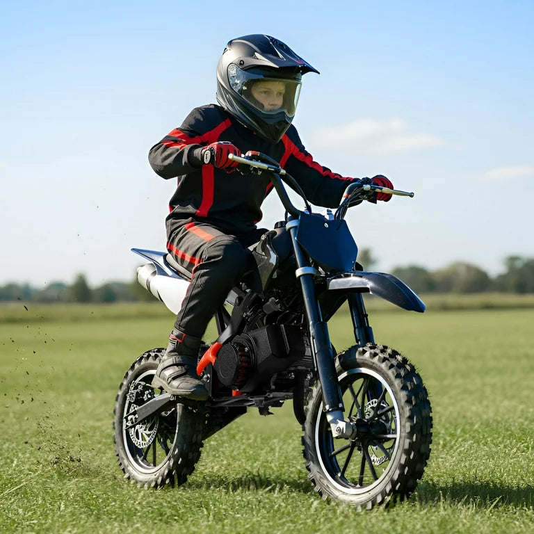 49cc Gasoline Dirt Bike for Kids ages 6-15,2-Stroke Gas Power Mini Dirt Bike