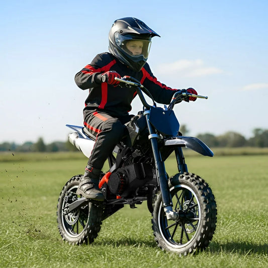 49cc Gasoline Dirt Bike for Kids ages 6-15,2-Stroke Gas Power Mini Dirt Bike