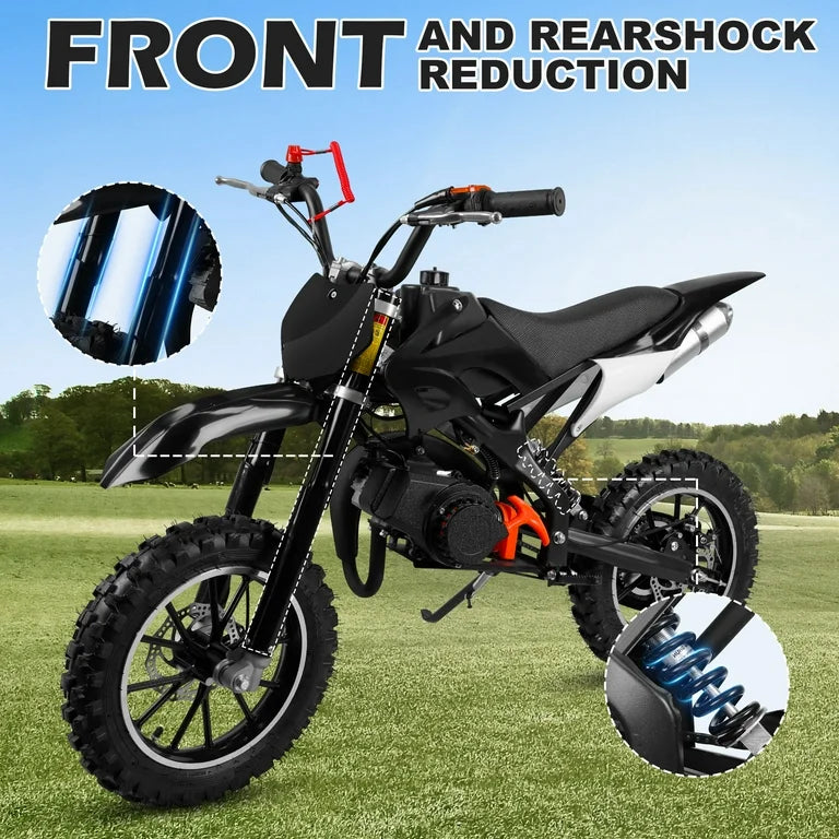 49cc Gasoline Dirt Bike for Kids ages 6-15,2-Stroke Gas Power Mini Dirt Bike