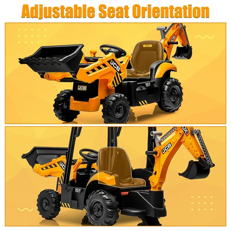 12V Kids Ride on Excavator/Digger, JCB Battery Powered Electric Tractor with Remote Control Ages 3-6