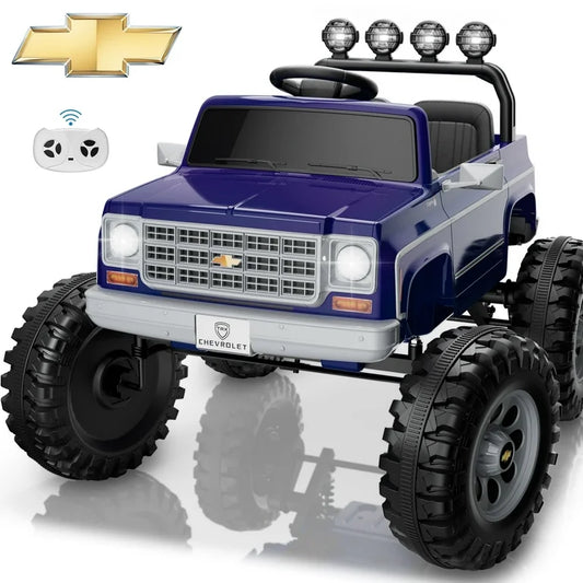 24V Chevy Cheyenne Kids Ride on Car, 7Ah 2 Seater Battery Powered Electric Vehicle w/ Remote Control, LED Lights, Music, Electric Car for Kids Ages 3-8