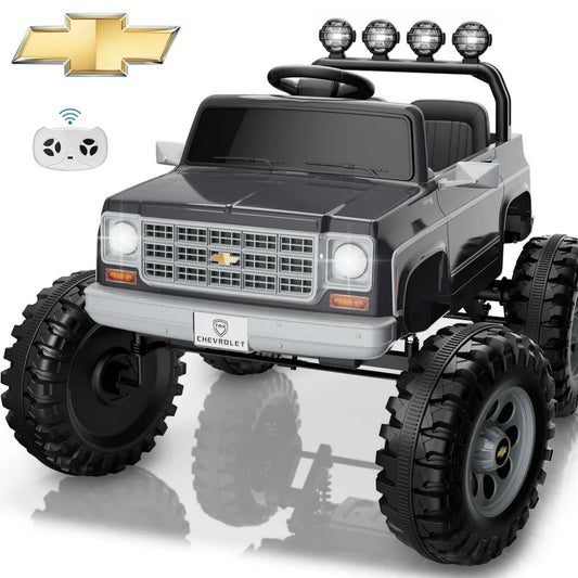 24V Chevy Cheyenne Kids Ride on Car, 7Ah 2 Seater Battery Powered Electric Vehicle w/ Remote Control, LED Lights, Music, Electric Car for Kids Ages 3-8