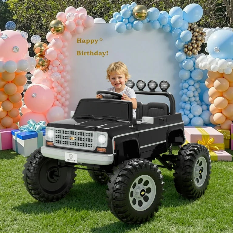 24V Chevy Cheyenne Kids Ride on Car, 7Ah 2 Seater Battery Powered Electric Vehicle w/ Remote Control, LED Lights, Music, Electric Car for Kids Ages 3-8