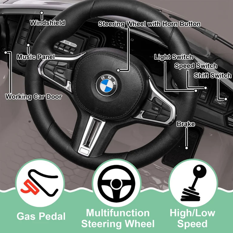 24V Kids Ride On BMW M4 Toy Car with Remote Control, Kids Aged 2+, Silver