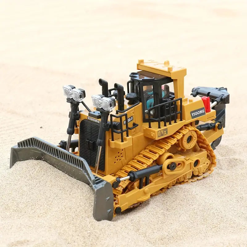 4pc RC Construction/Engineering Vehicle Set, 2.4G, 11-Channel Remote Control- Excavator, Dump Truck, Bulldozer, Front Loader- Alloy/plastic