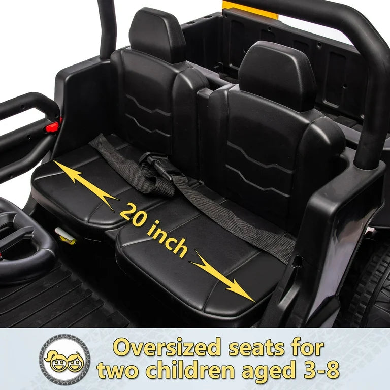 24V 2 Seater Kids Ride on Truck, Ride on UTV W/ 2x200W Motor, 24 Volt W/Dump Bed/Shovel, Durable Tires, LED Lights, Music, Remote Control